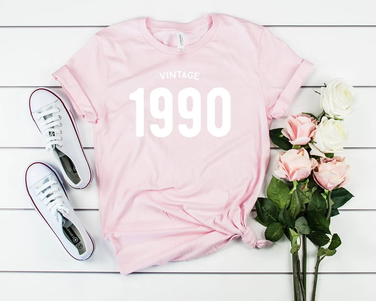 Vintage 1990 Women T-Shirt | 34th Birthday Party T-Shirt Cotton