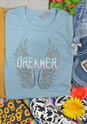 Vintage Dreamer Angel Wings Women's T-Shirt - Stonewash Denim