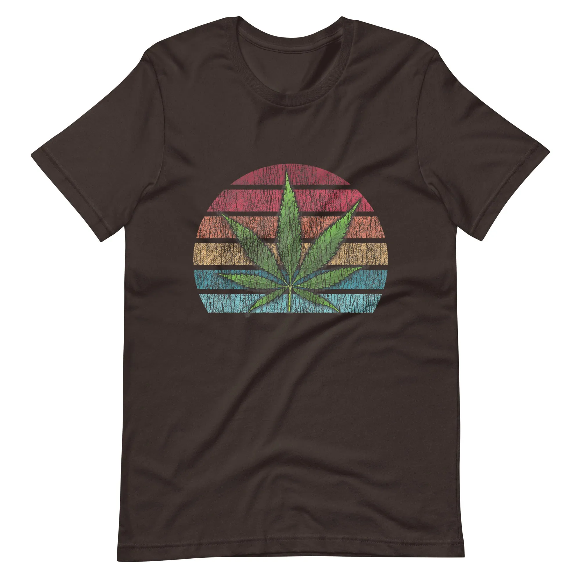 Vintage-Marijuana-Weed-Cannabis-Leaf-Retro-Stoner-Unisex t-shirt
