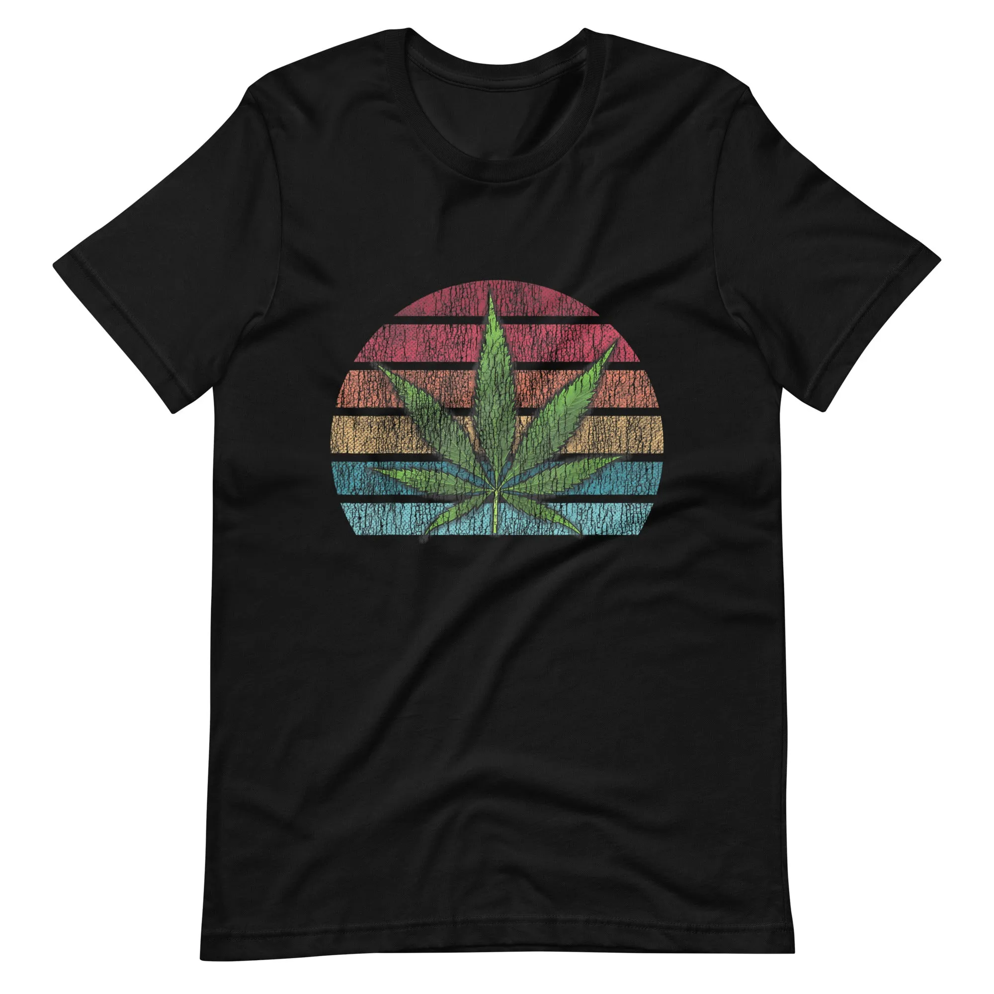 Vintage-Marijuana-Weed-Cannabis-Leaf-Retro-Stoner-Unisex t-shirt