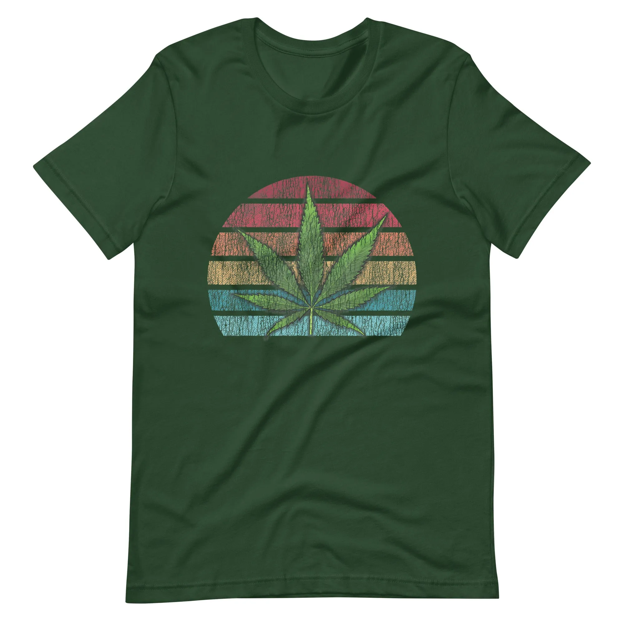 Vintage-Marijuana-Weed-Cannabis-Leaf-Retro-Stoner-Unisex t-shirt