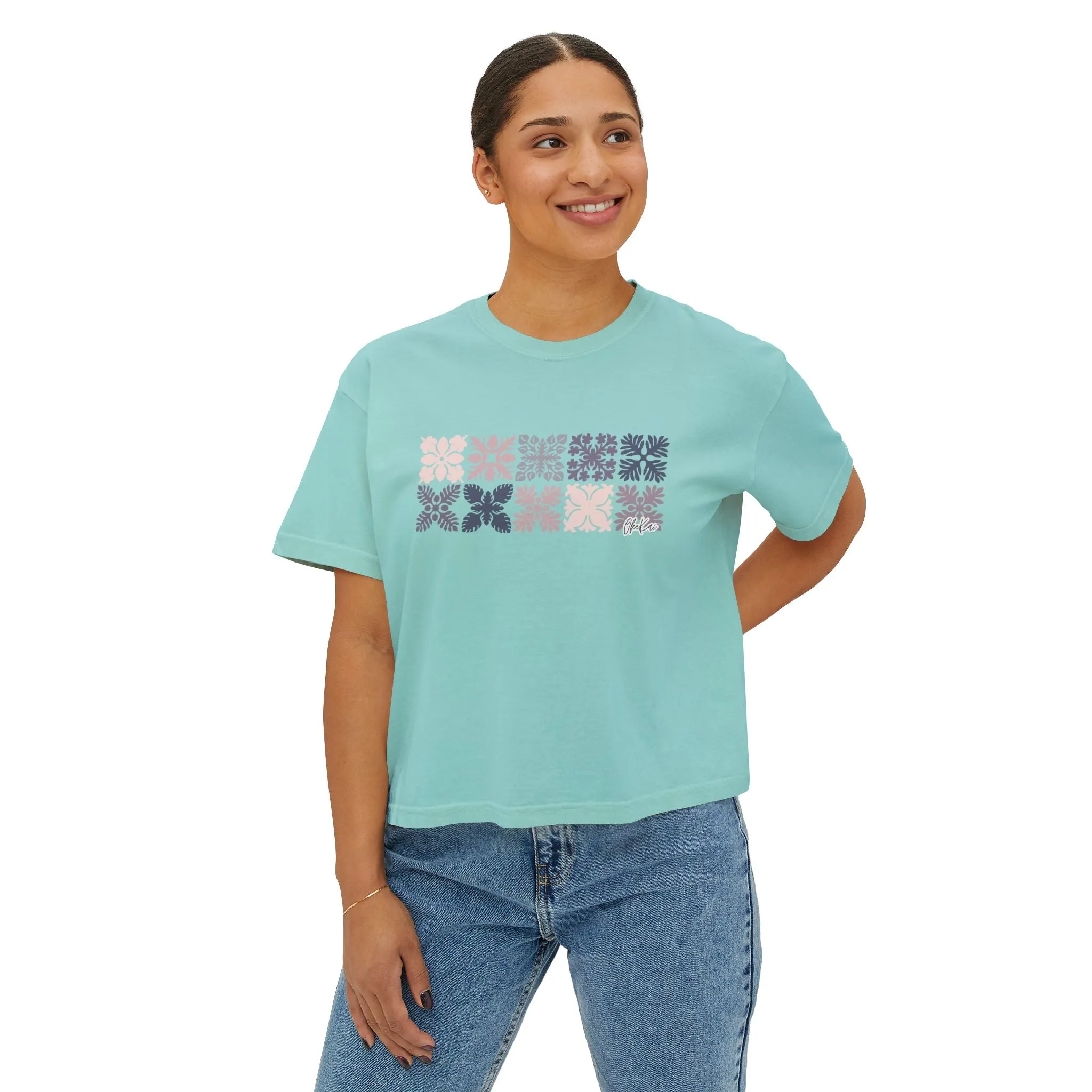 Wahine Quilt Boarder Boxy Tee