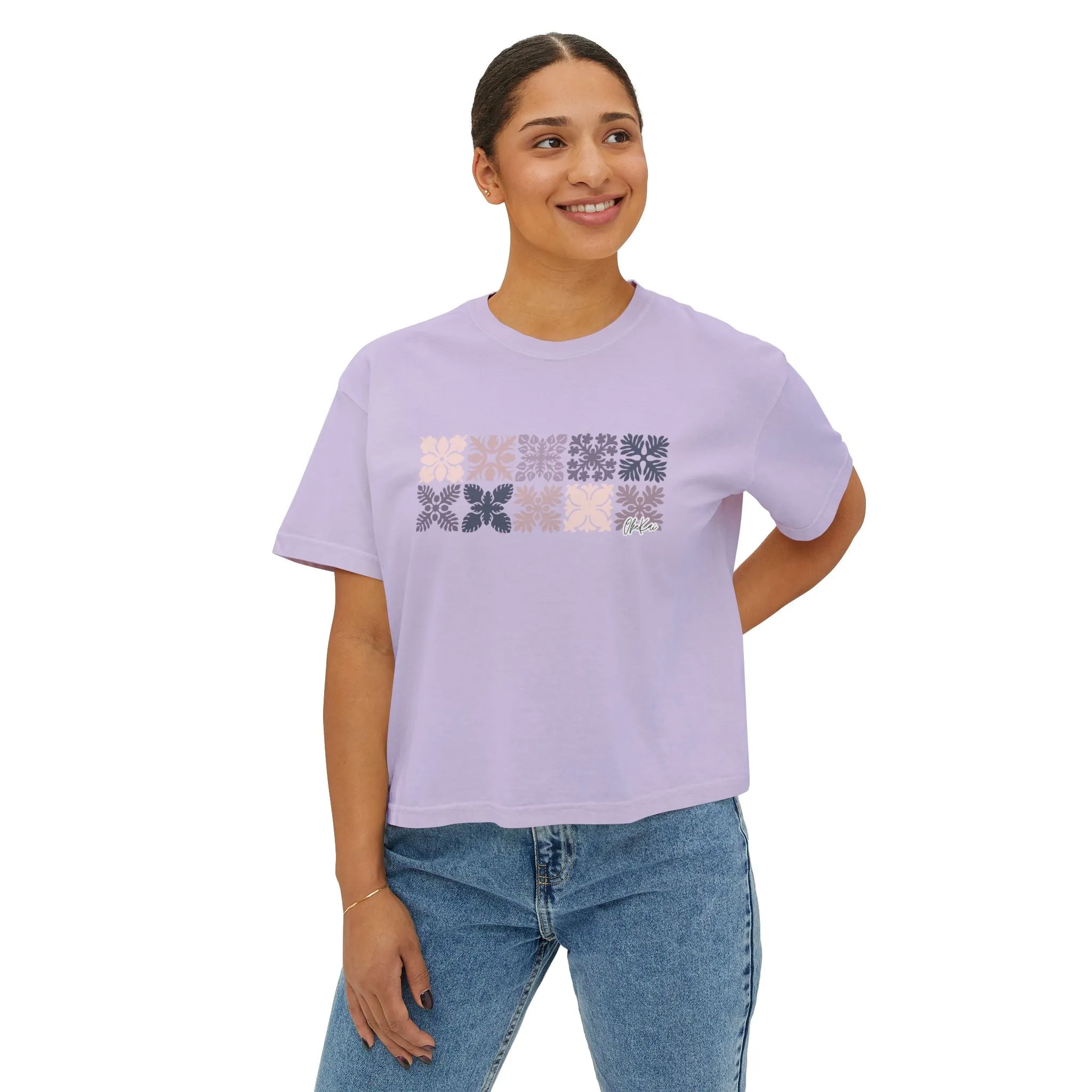 Wahine Quilt Boarder Boxy Tee