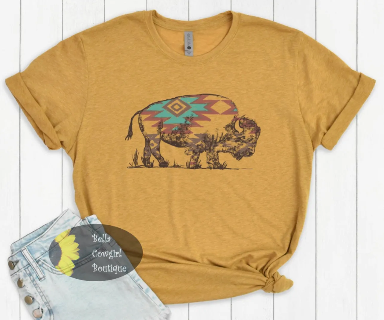 Western Aztec Bison T-Shirt