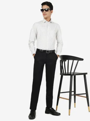 White Checked Slim Fit Formal Shirt | Greenfibre