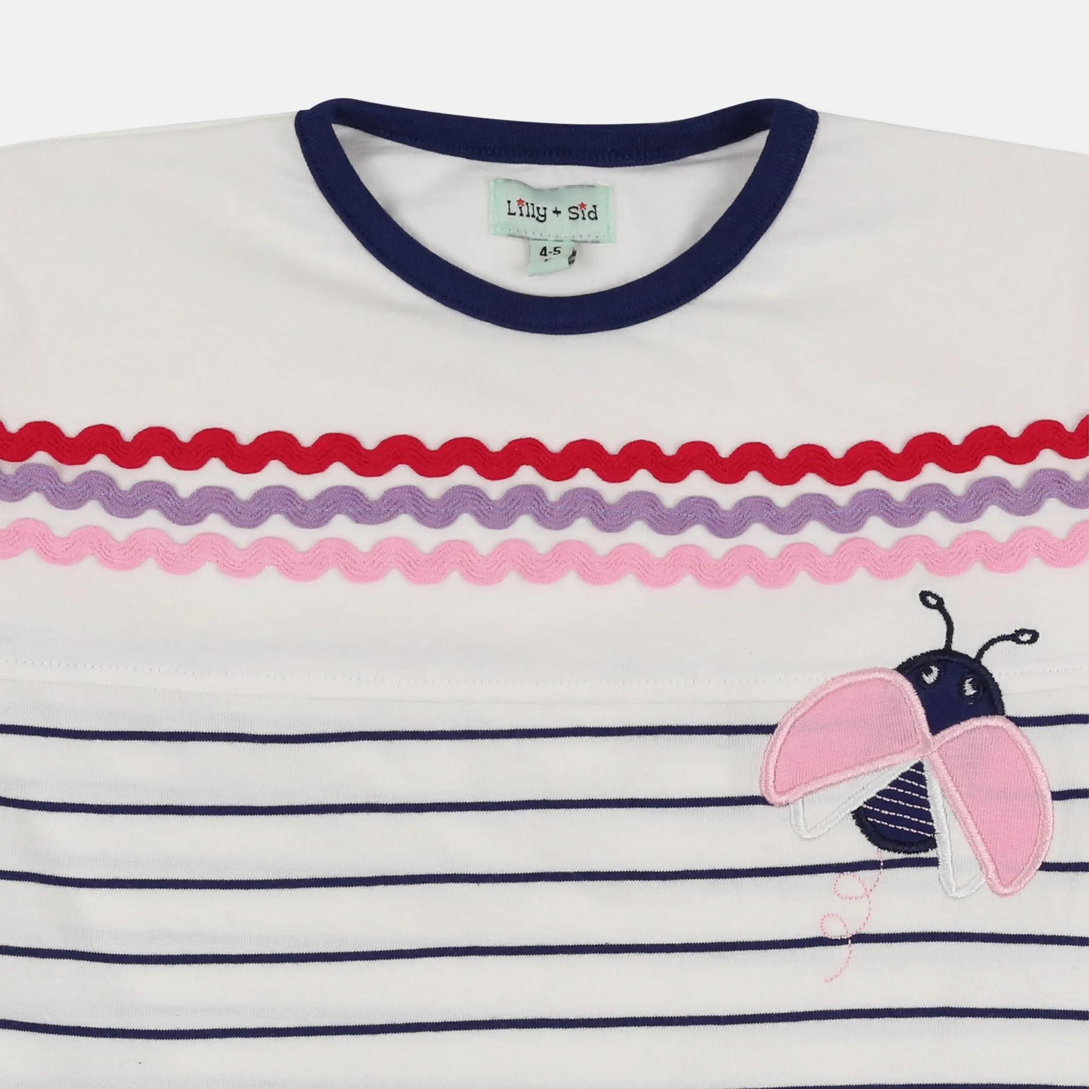 White Lady Bug Applique Top