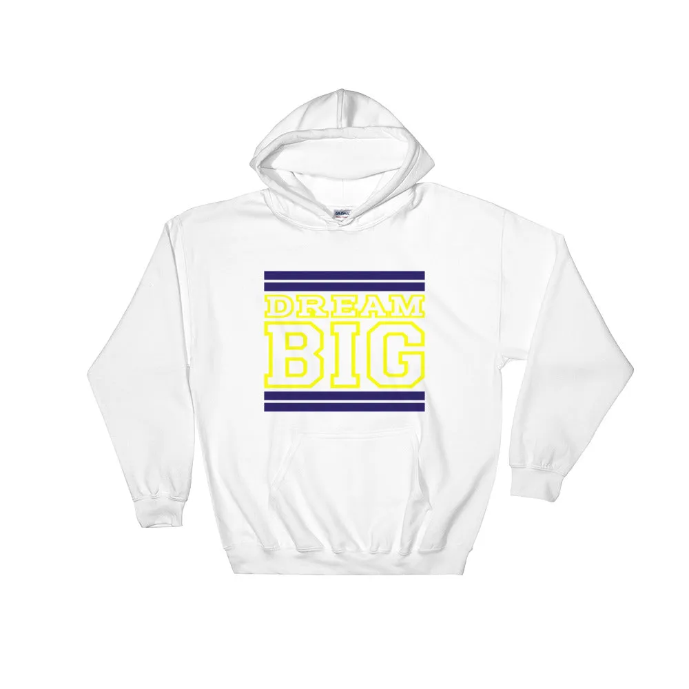 White Navy Blue and Yellow Hooded Sweatshirt