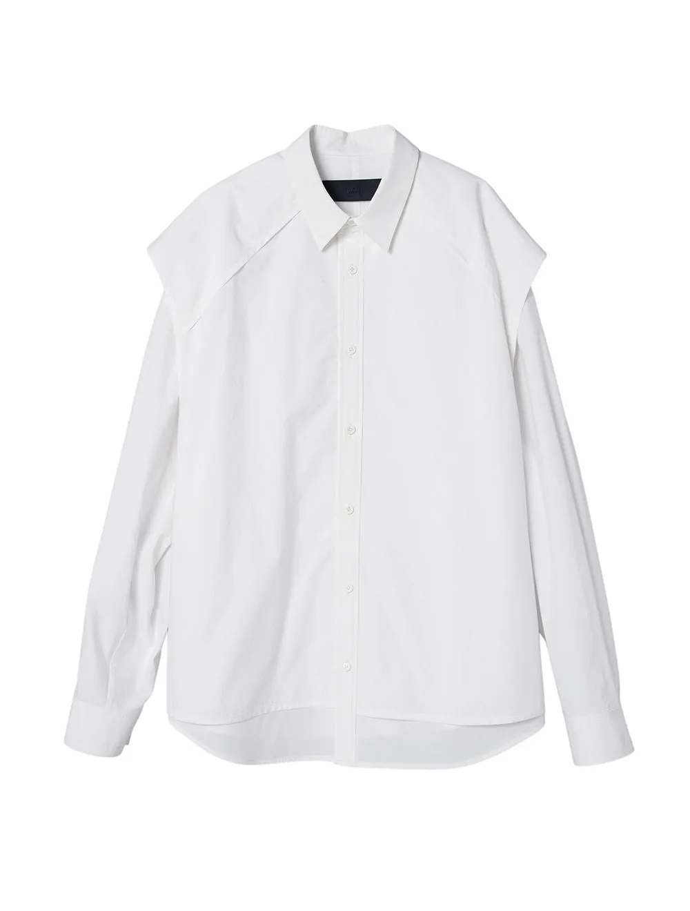 White Piping Detailed Layered Shirt