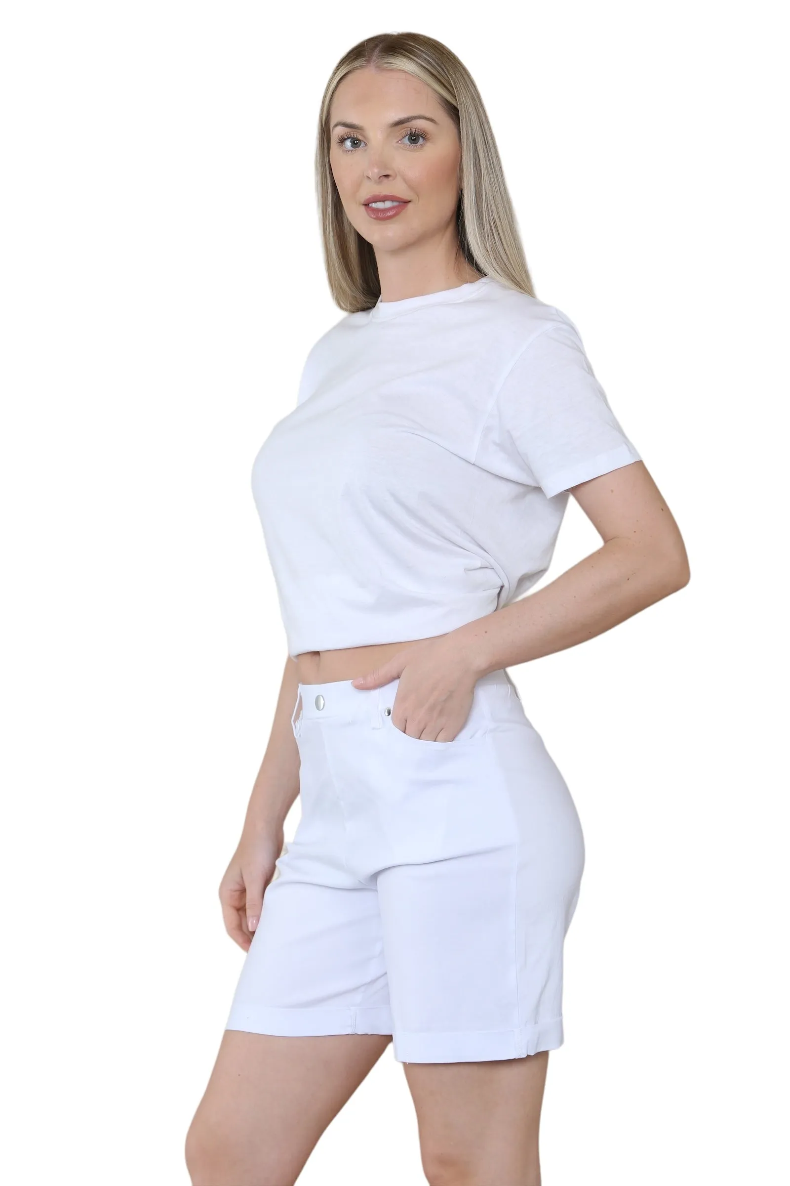 Women Button Shorts