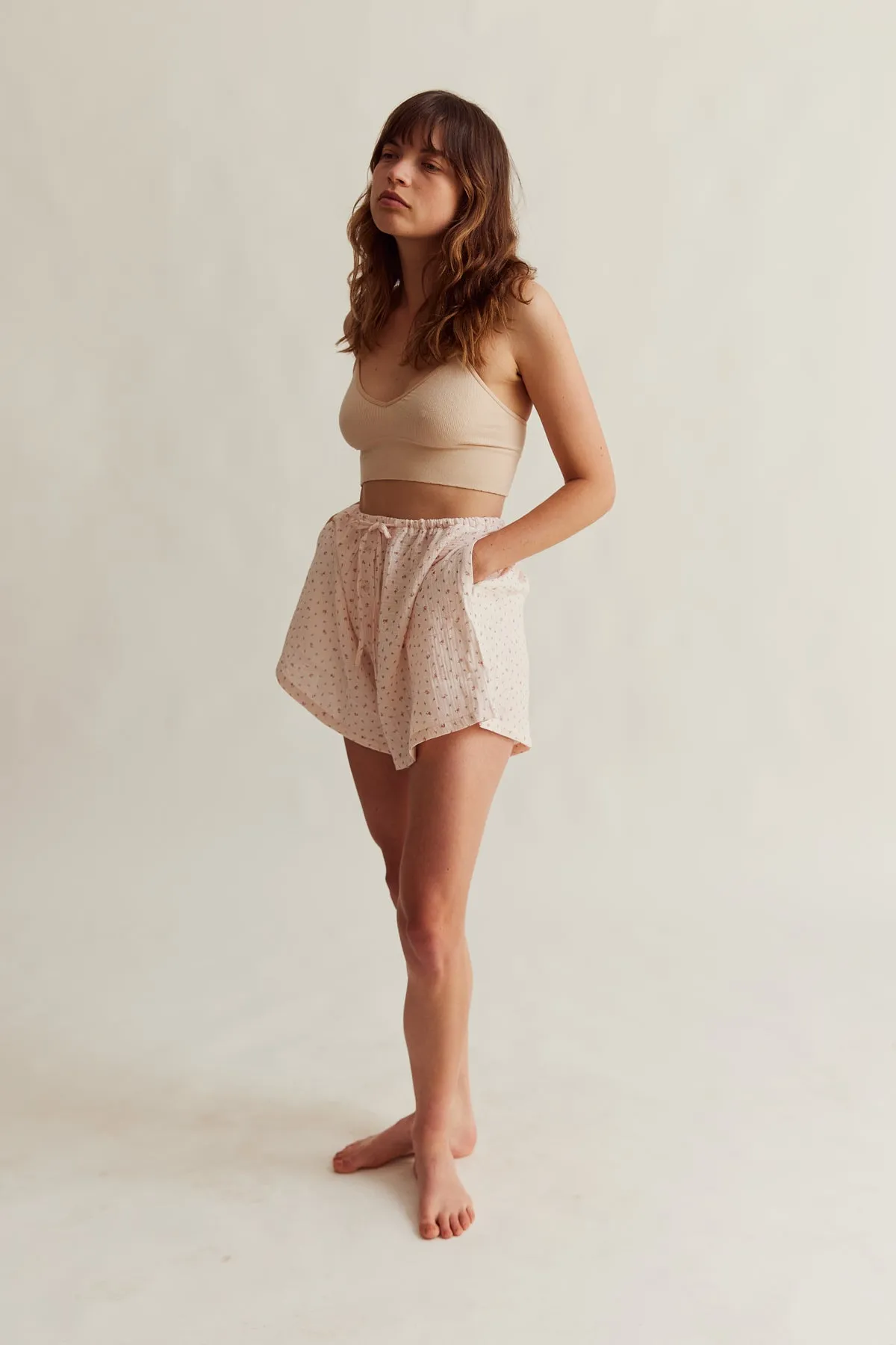 WOMENS BOXERS | BLUSH FLORAL MUSLIN