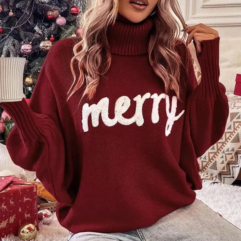 Women's cozy, holiday turtleneck sweater – Emerie