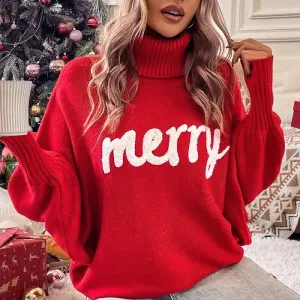Women's cozy, holiday turtleneck sweater – Emerie