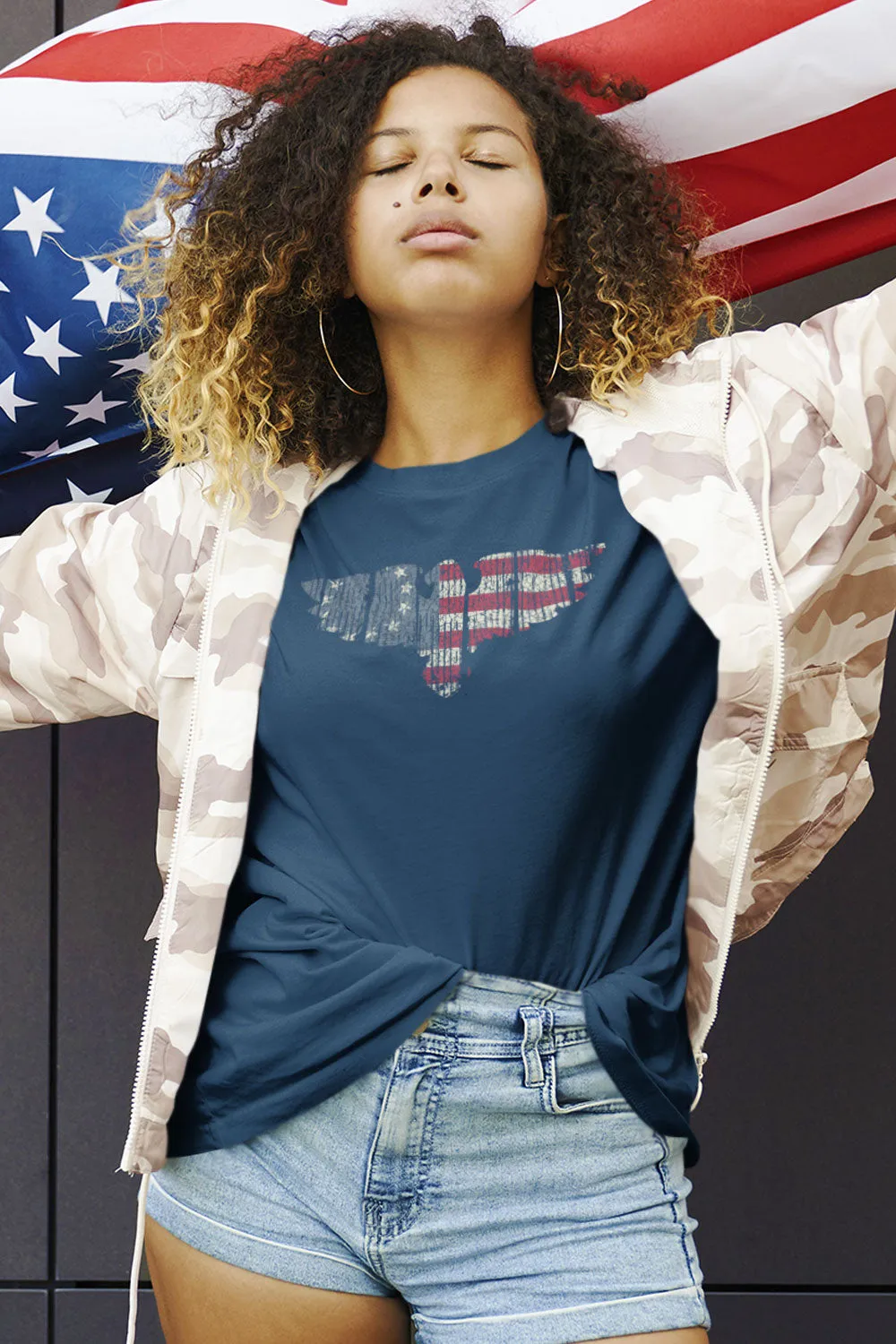 WOMEN'S SHORT SLEEVE TEE - Betsy Ross Eagle (Made in the USA)