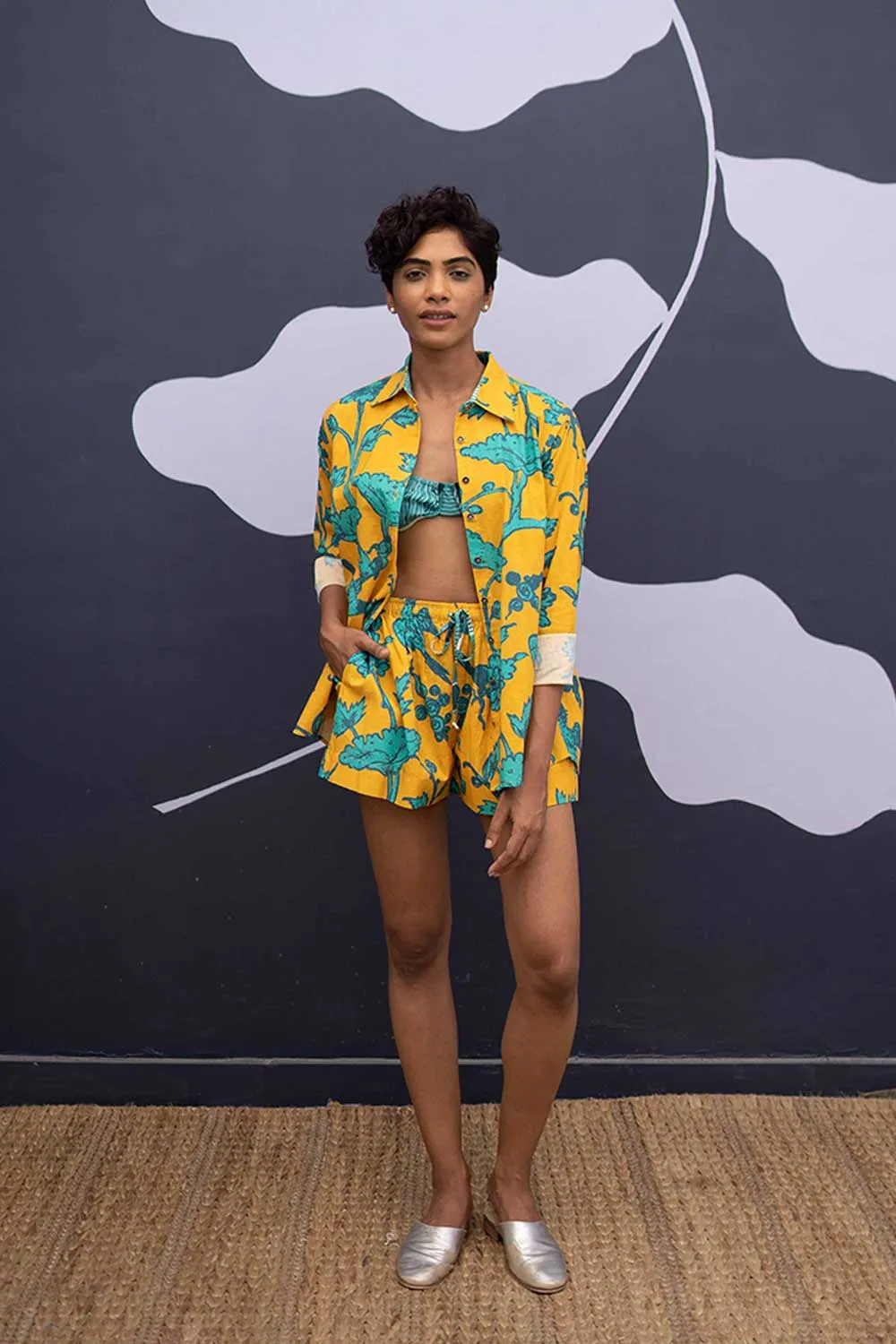 YAM   I   Cordoba MAUI BLUE CO-ORD 2  (SHIRT & SHORTS) COTTON BLUE YAMBILLIE14