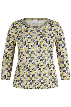 YELLOW ABSTRACT PRINT T-SHIRT
