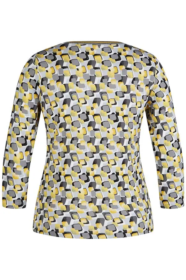 YELLOW ABSTRACT PRINT T-SHIRT